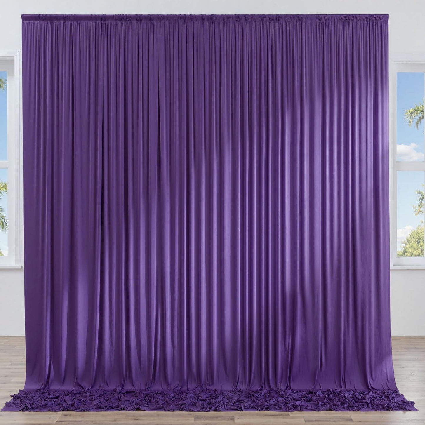 10ftx10ft Black Backdrop Curtains for Weddings Parties, Wrinkle Free 2 Panels Silky Polyester Photo Backdrop Drapes Back Drop Cloth Drapery for Birthday Mother'sDay Photography Background
