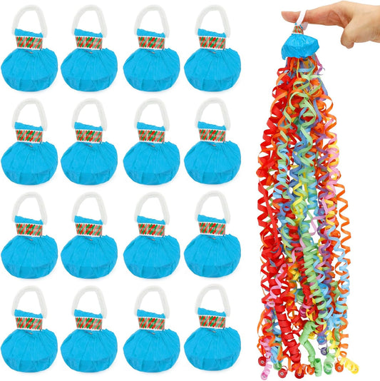 No Mess Streamers,16 Pack Hand Throw Streamers Colorful Party Streamer Poppers No Mess Confetti Poppers Party Poppers for Graduation Birthday Wedding Retirement Celebrations Baby Shower Party Favors