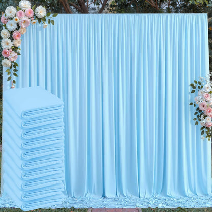 10 ft x 10 ft Wrinkle Free White Backdrop Curtains for Wedding Parties, Polyester Photography Backdrop Drapes for Birthday Parties Stage Backdrop Stand, 2 Panels 5x10FT Background Curtains