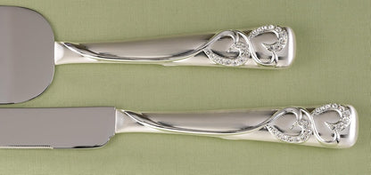 Hortense B. Hewitt Wedding Accessories Cake Knife and Server Set, Glittering Beads
