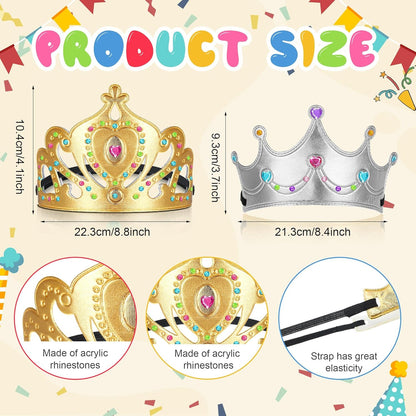 Yaomiao 66 Pieces Foam Princess Tiaras DIY Crowns Kids Party Favors Craft Crystal Diamond Sticker Girls Making Your Own Tiara (Gold)