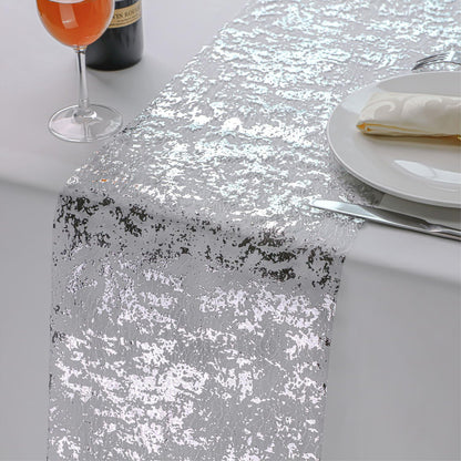 Snowkingdom 2 Pieces Gold Table Runner, Sequin Glitter Foil Metallic Thin Mesh Runner Roll 11"x108", Gold Table Decorations for Event Party, Wedding, Birthday Party, Christmas