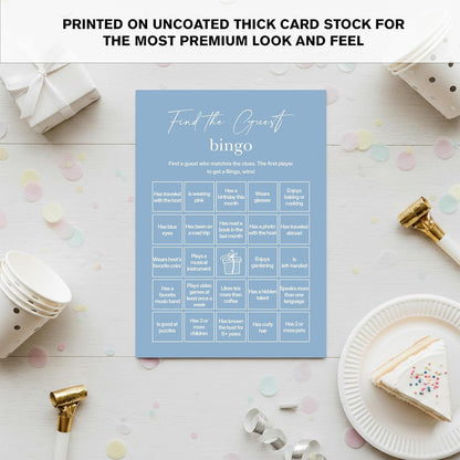 Find The Guest Bingo Cards – 25 Unique Cards, Icebreaker Party Games for Adults, Rustic Blush Pink Mingle Activity for Birthday Parties, Family Reunions, Office Events & Friendsgiving