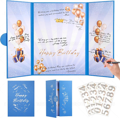 Rose Gold Birthday Party Decorations,18" x 12" Creative Birthday Decorations Guest Sign in Book Alternative, for Men and Women of All Ages, Happy Birthday Party Supplies