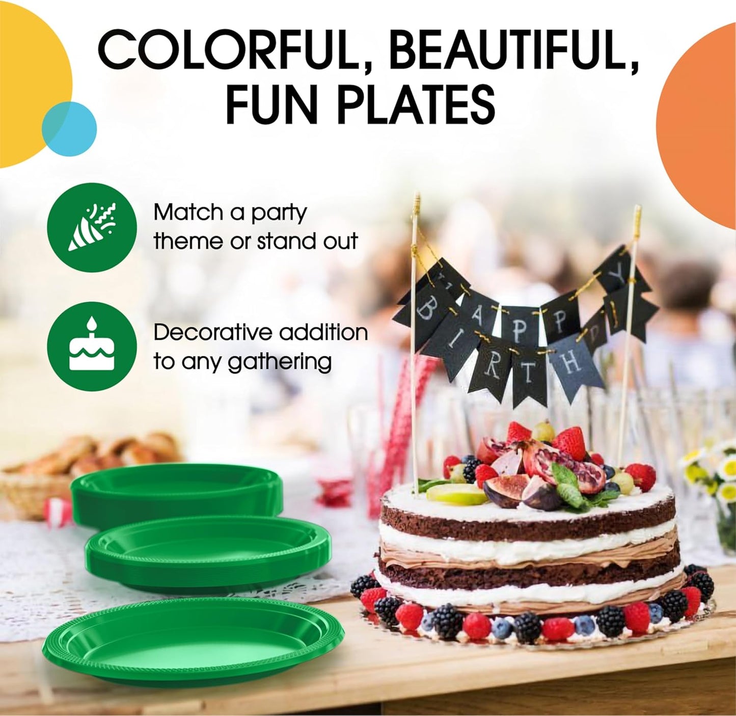 Exquisite Party Solids Red Plastic Plates For Party Supplies 10" Red Disposable Plates Heavy Duty 50 Pcs Plastic Dinnerware Sets Heavy Duty 350 GSM Disposable Dinnerware Set