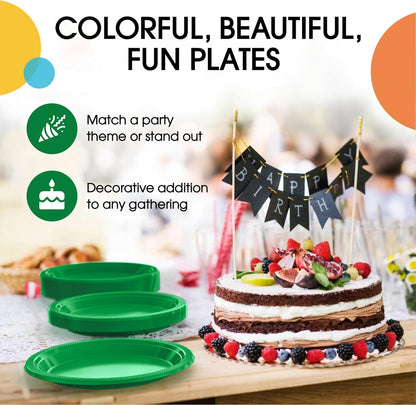Exquisite Party Solids Red Plastic Plates For Party Supplies 10" Red Disposable Plates Heavy Duty 50 Pcs Plastic Dinnerware Sets Heavy Duty 350 GSM Disposable Dinnerware Set