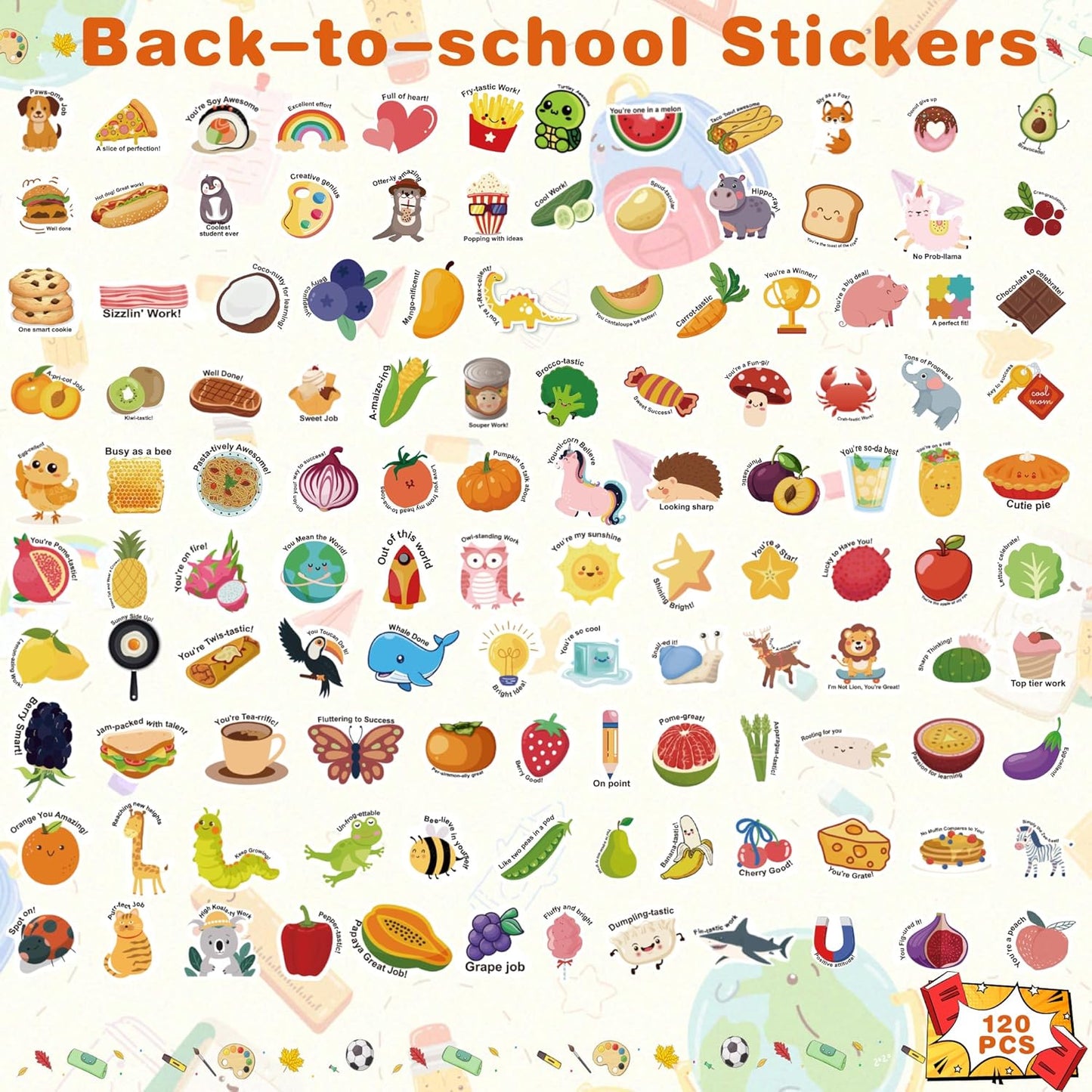 OHOME 100 PCS Water Bottle Stickers for Kids,Cute Animal Aesthetic Sticker Pack - Waterproof Vinyl Kawaii Stickers for Girls Boy Classroom Prizes,Party Favors for Scrapbook, Laptops, Journal,Birthday