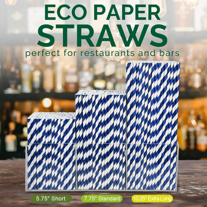 5.75 inch Orange Paper Cocktail Straws, Short Disposable Drinking Straws 500 Counts, Unwrapped - Compostable