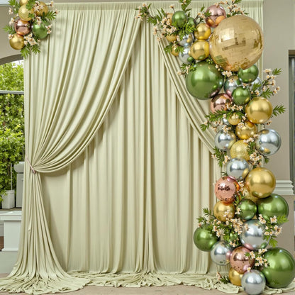 10 ft x 10 ft Wrinkle Free White Backdrop Curtains for Wedding Parties, Polyester Photography Backdrop Drapes for Birthday Parties Stage Backdrop Stand, 2 Panels 5x10FT Background Curtains