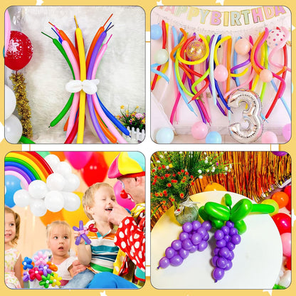 260 Balloons Clear, Thickening Long Balloons for Tying Arch, Twisting Latex Animals Magic Modeling Skinny Birthday Balloon for Kid‘s Party Wedding Decoartion Supply 100pcs