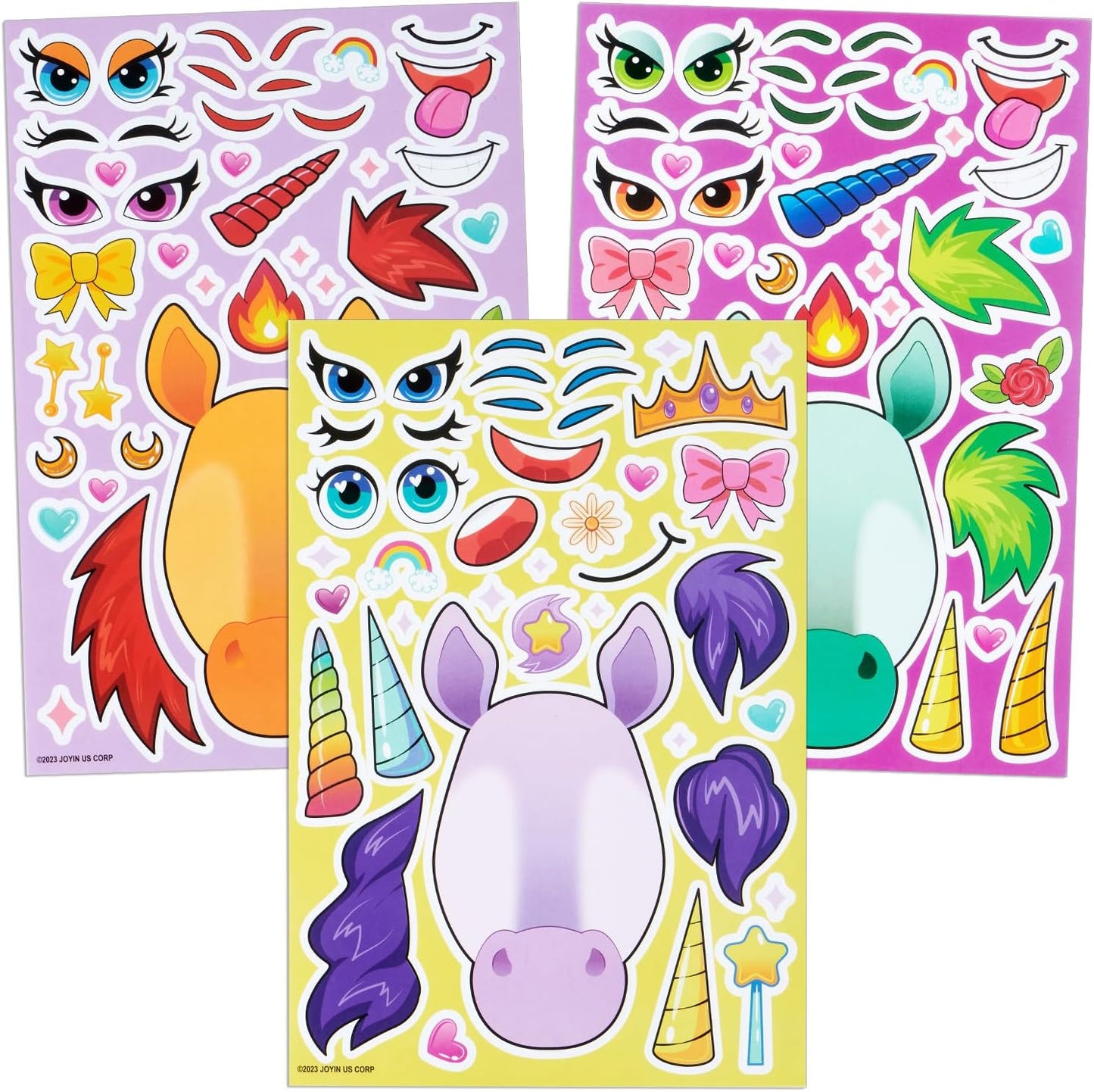 JOYIN 36 Sheets 9"x6" Make a face Stickers for Kids, Make Your Own Animal Stickers with Unicorn, Dinosaur, Sea and Safari Animals, Crafts Birthday Party Favors, Goodie Bags Classroom Activities