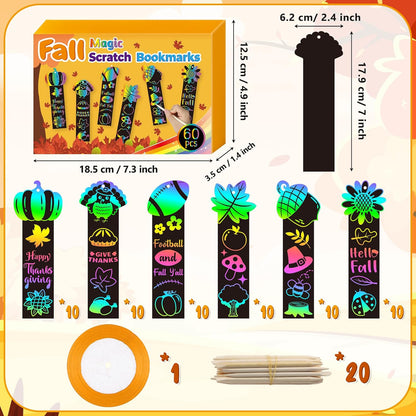 BeYumi 60Pcs Sea World Animals Scratch Bookmarks for Kids DIY Under The Sea Magic Art Rainbow Color Paper Craft Kit Summer Party Favors Birthday Gifts School Classroom Activity Art Project Supplies