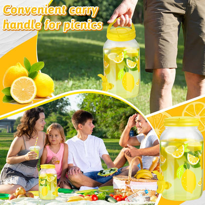 Havawish 2 Pcs 1 Gallon Plastic Beverage Dispenser with Spigot Clear Summer Kitchen Fridge Drink Dispenser for Parties Lemonade Juice Tea Beer Cold Water (Red,Cylinder)