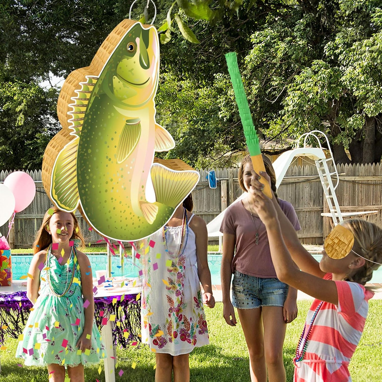 Hooqict Mexican Pinata with Blindfold and Bat Stick Party Pinata for Fiesta Carnival Cinco de Mayo Decorations Kids Adults Mexican Party Games Birthday Party Supplies