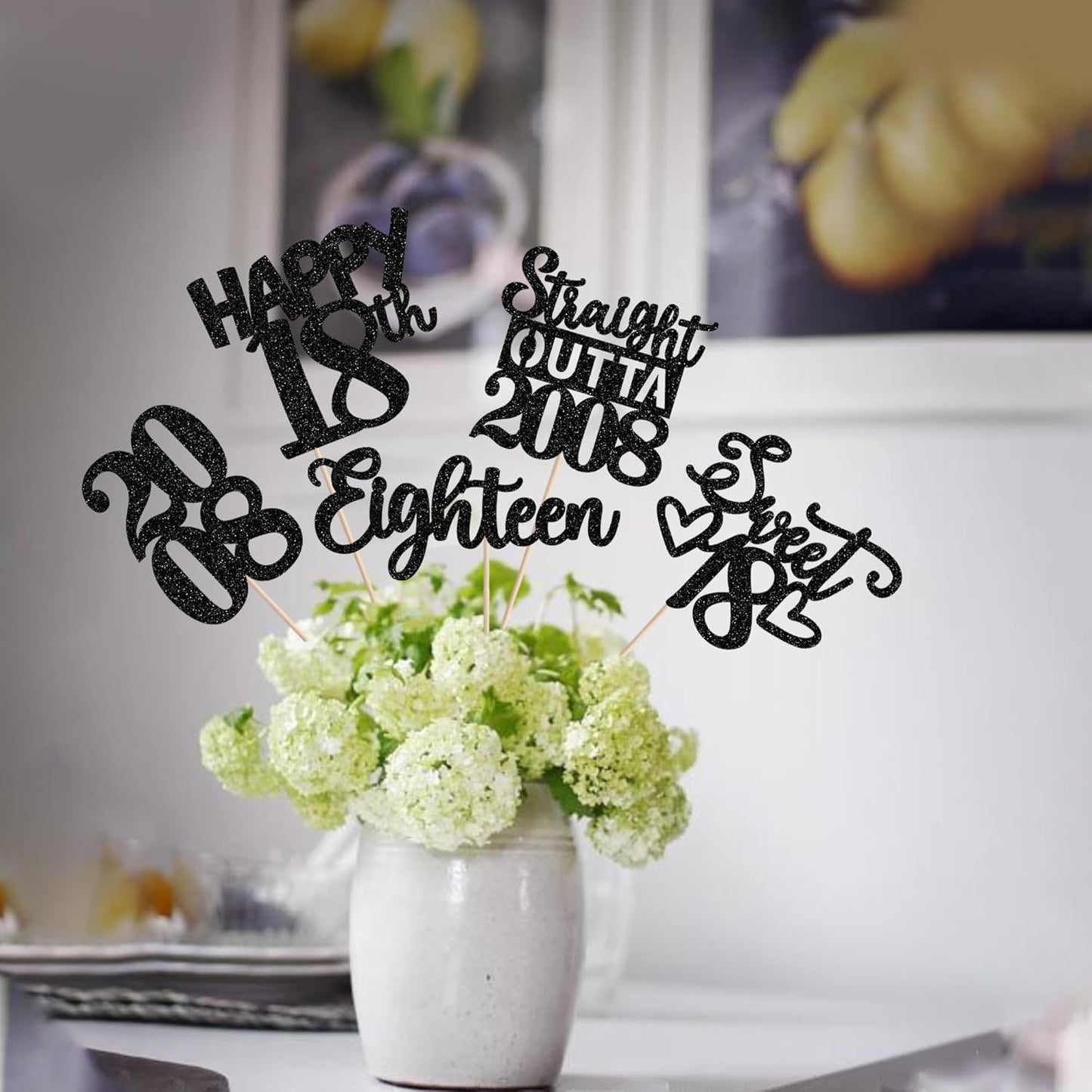 15 PCS 50th Birthday Centerpiece Sticks Fifty Happy 50th Straight Outta 1976 Table Flower Centerpieces Sticks Cheers to 50 Floral Decorations for 50th Birthday Party Centerpieces Supplies Black