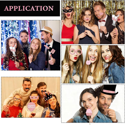 Hawaiian Party Photo Booth Props Kit, 30 PCS Luau Photo Booth Props with Large Inflatable Selfie Picture Frame for Hawaiian Tropical Tiki Summer Pool Party Supplies