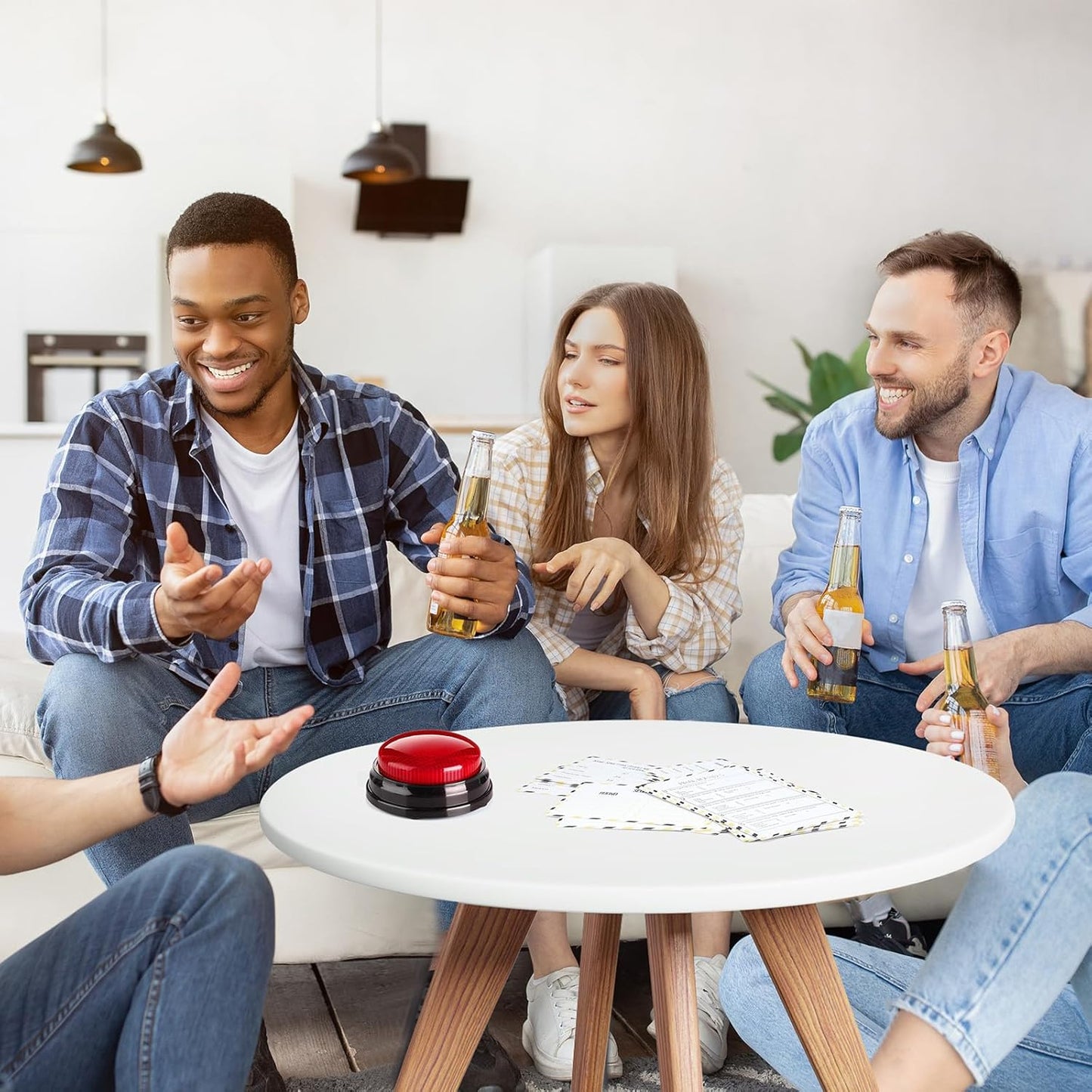 20 Pcs Retirement Friendly Feud Game Set Retirement Party Game Trivia Quiz with 18 Card 2 Buzzer for Adults Family Games Activities Party Supplies, Battery Not Included