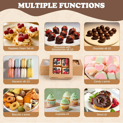 TOMNK 20pcs Cupcake Boxes, Cupcake Boxes 12 Count, 13x10x3.5 Inch White Containers Bakery Holders with Windows and Inserts to Fit Muffins, Cookies