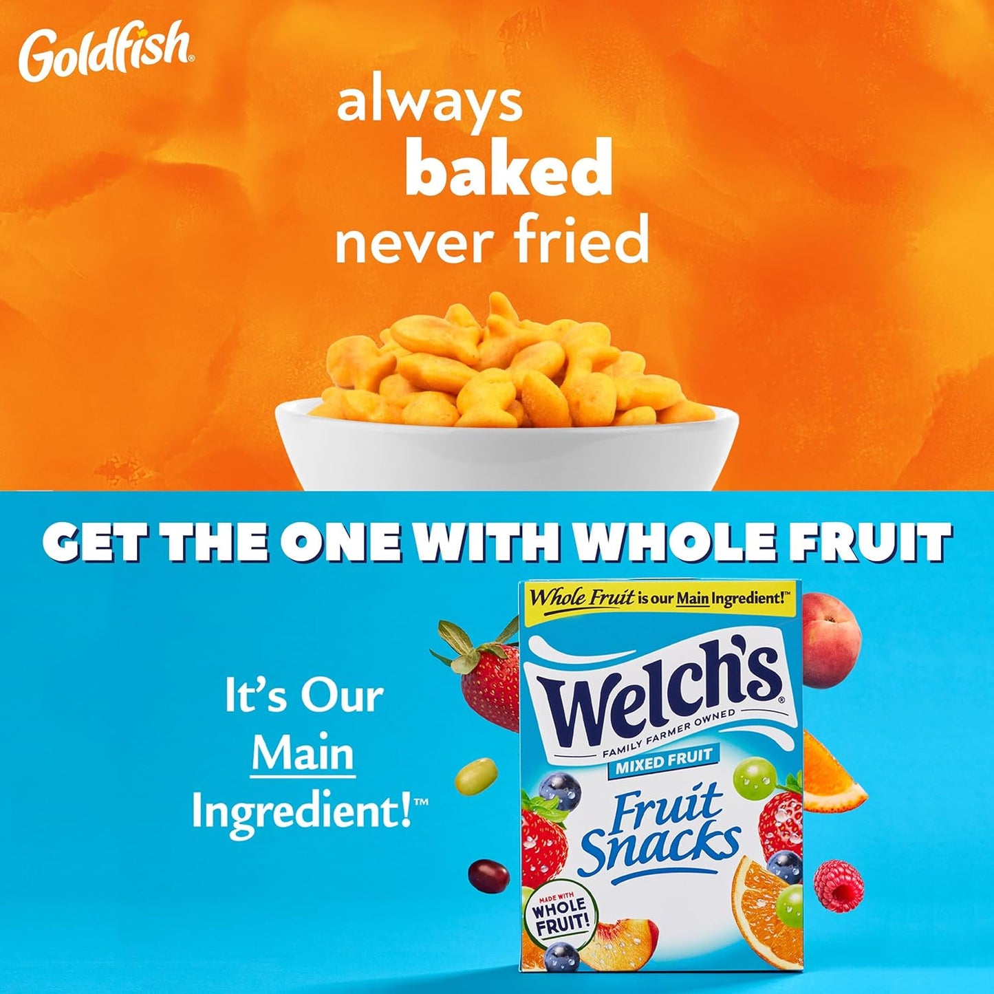 Goldfish Crackers Big Smiles Variety Pack with Cheddar, Colors, and Pretzels, Snack Packs, 30 Ct