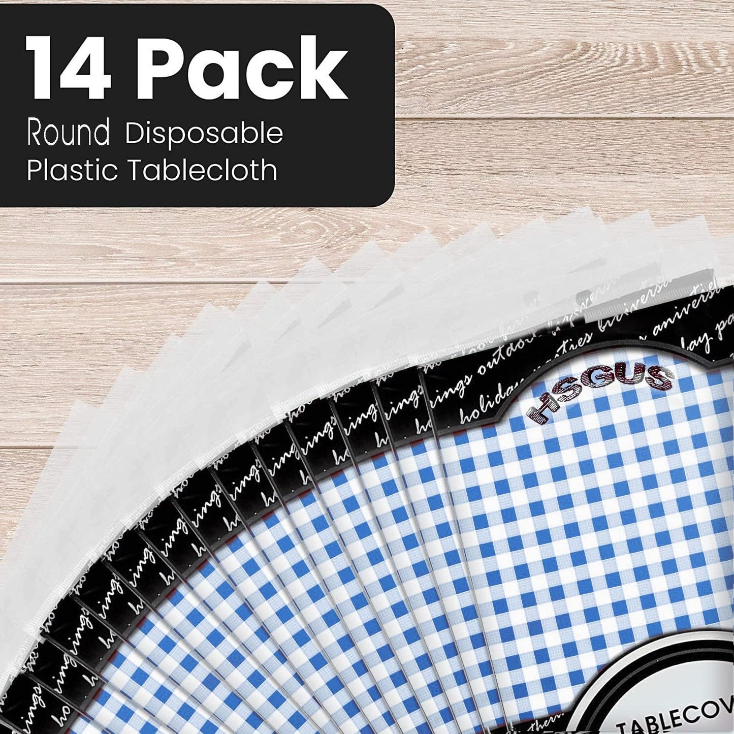 14 Pack Black 54 x 108 in. Rectangle Disposable Plastic Tablecloths - Smooth Decorative Covers for Parties, Weddings