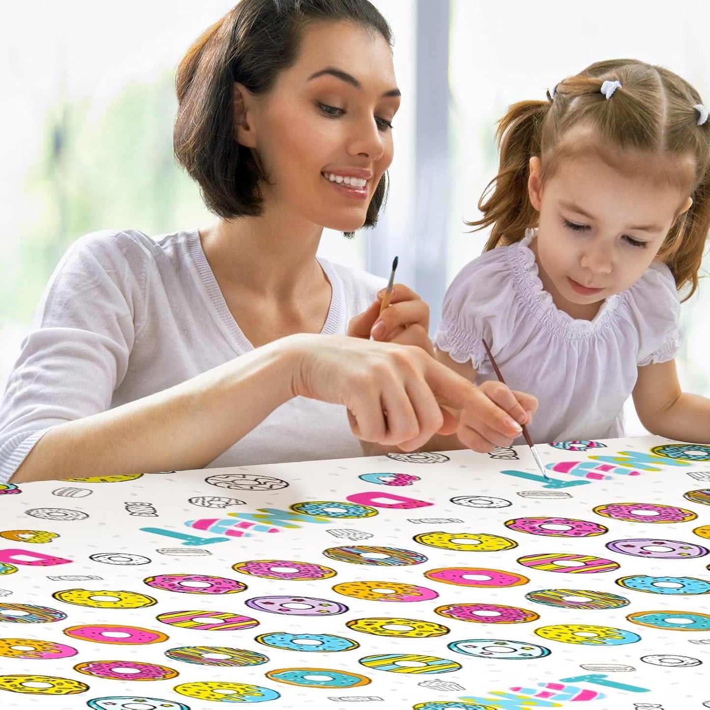 Giant Construction Party Coloring Tablecloth for Kids - Huge Construction Theme Table Cover Large Dump Truck Vehicle Painting Poster for Children Birthday Party Supplies 54x108 Inch