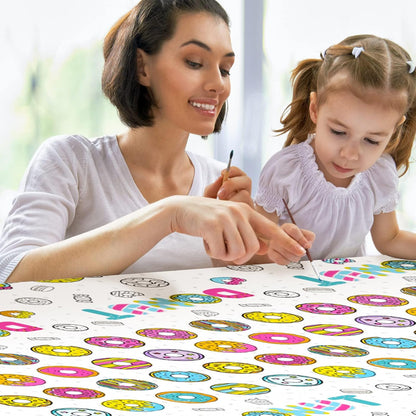Giant Construction Party Coloring Tablecloth for Kids - Huge Construction Theme Table Cover Large Dump Truck Vehicle Painting Poster for Children Birthday Party Supplies 54x108 Inch