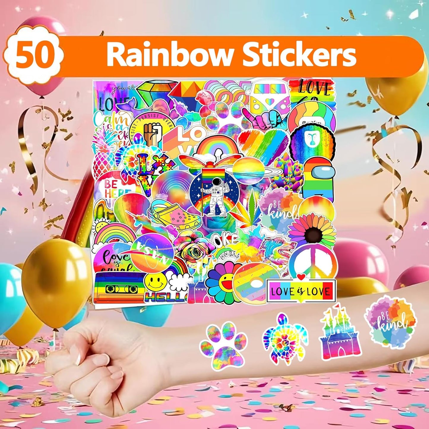 74PCS Tie Dye Party Favor 50PCS Groovy Party Stickers&24PCS Slap Bracelets Tie Dye Birthday Supplies Team Gift Filler