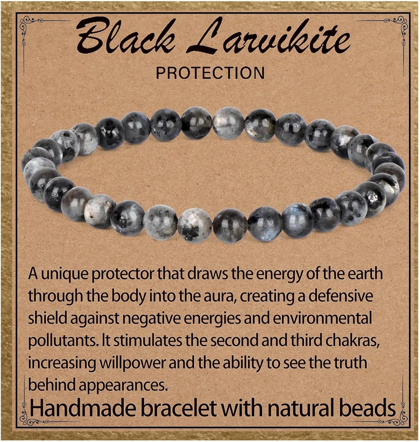 LPBeads Handmade Natural Gemstone Stretch Elastic Bracelet Healing Crystal Round Stone Beads Jewelry Gifts for Women Men