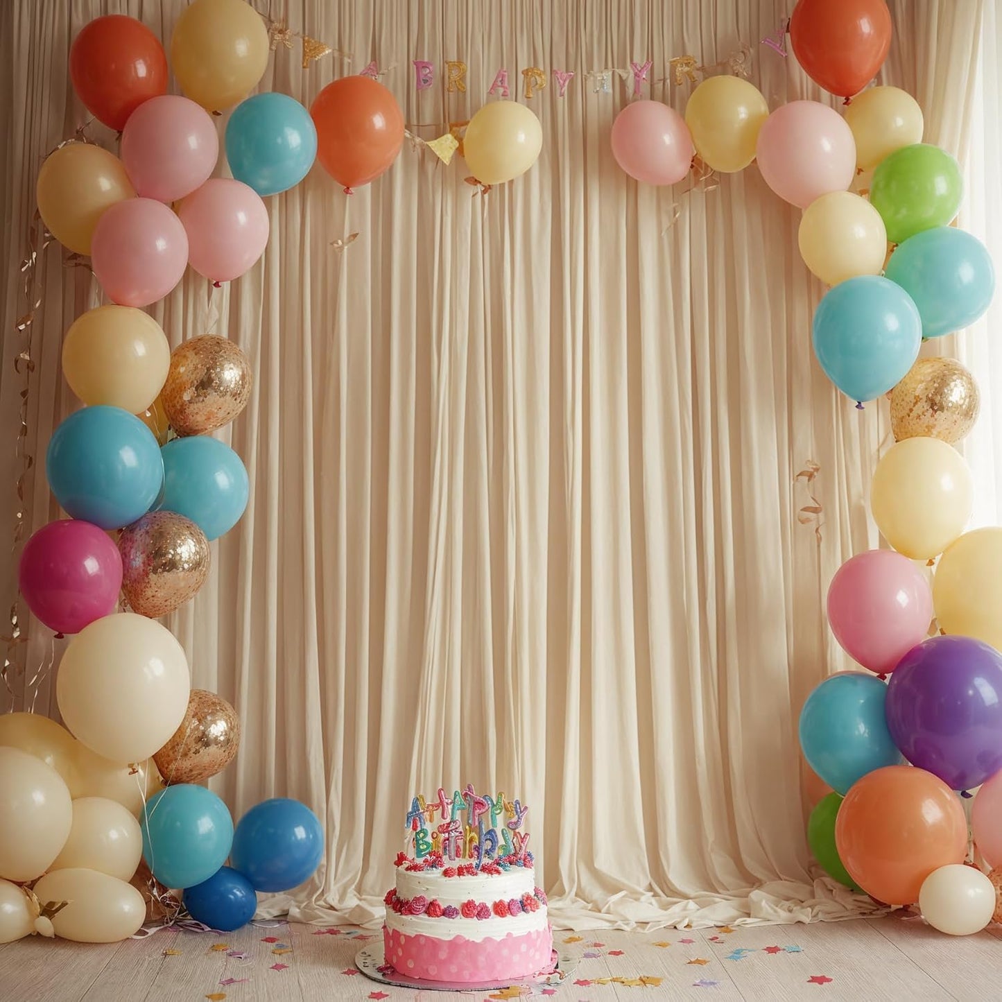 10ftx10ft Black Backdrop Curtains for Weddings Parties, Wrinkle Free 2 Panels Silky Polyester Photo Backdrop Drapes Back Drop Cloth Drapery for Birthday Mother'sDay Photography Background