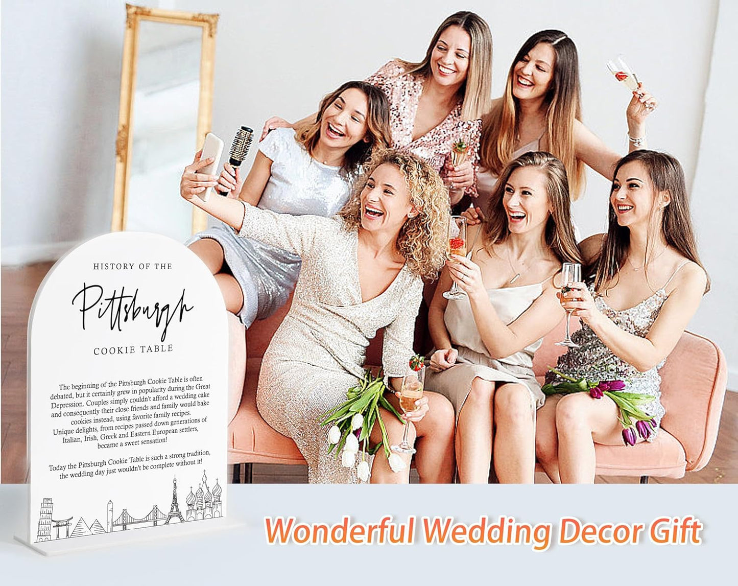 Audio Guest Book Sign, White Arch Acrylic Wedding Sign, Audio Guest Book Wedding Phone, Bridal Shower Decor, Engagement Party Decor, Centerpiece Table Decorations Party for Bride and Groom-14