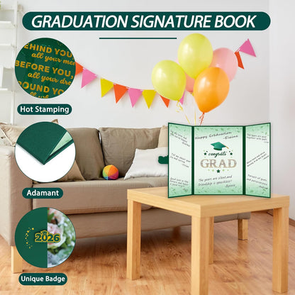 Vlipoeasn 2026 Graduation Guest Book Alternative, Black Gold Class of 2026 Graduation Party Decorations, Graduation Signature Book for 2026 College High School, Unique Graduation Gifts for Friends