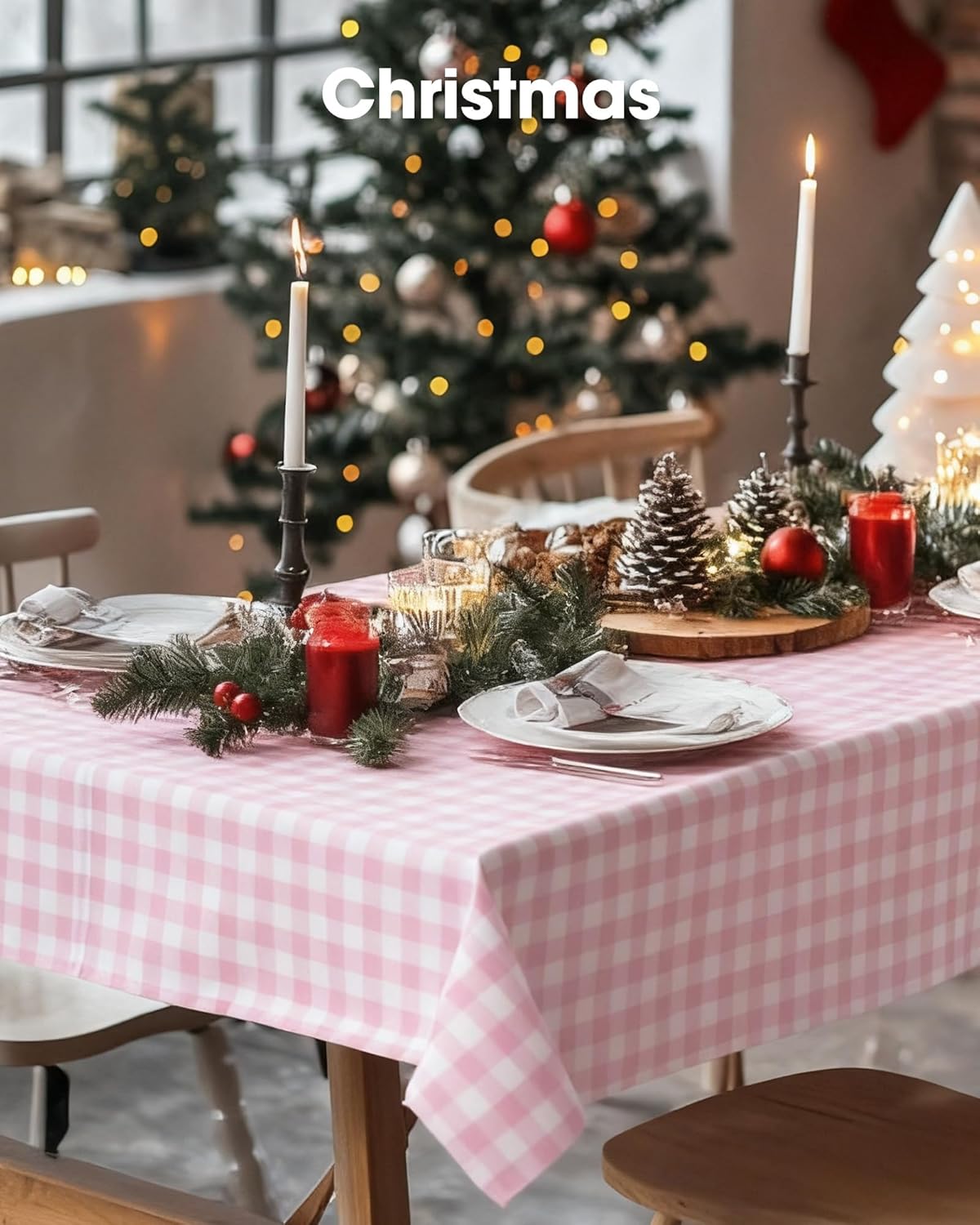 Pureegg Plastic Table Cloth Disposable 8 Pack, 54 x 108 Inch Table Cloths, Party, Picnic, Wedding, Decorative Tablecloths, Rectangle, White Plastic Cover, Leakproof & Sturdy, White