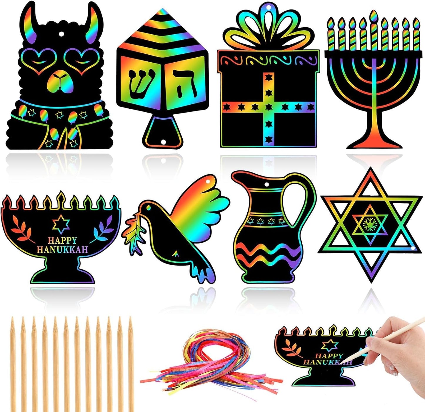 JULMELON 36 PCS Ocean Crafts, Rainbow Scratch Art Under The Sea Party Favors DIY Magic Color Summer Ocean Animals Scratch Cards for Summer Party Favors School Activities