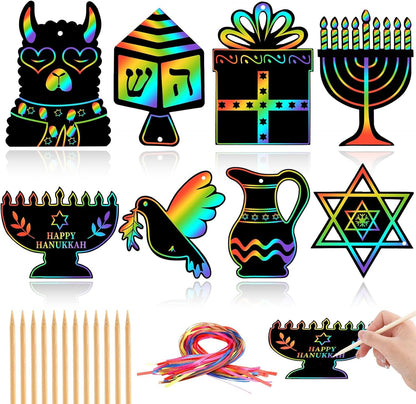 JULMELON 36 PCS Ocean Crafts, Rainbow Scratch Art Under The Sea Party Favors DIY Magic Color Summer Ocean Animals Scratch Cards for Summer Party Favors School Activities