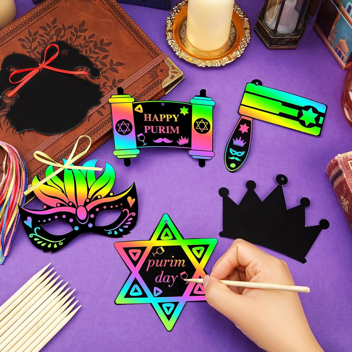 JULMELON 36 PCS Ocean Crafts, Rainbow Scratch Art Under The Sea Party Favors DIY Magic Color Summer Ocean Animals Scratch Cards for Summer Party Favors School Activities
