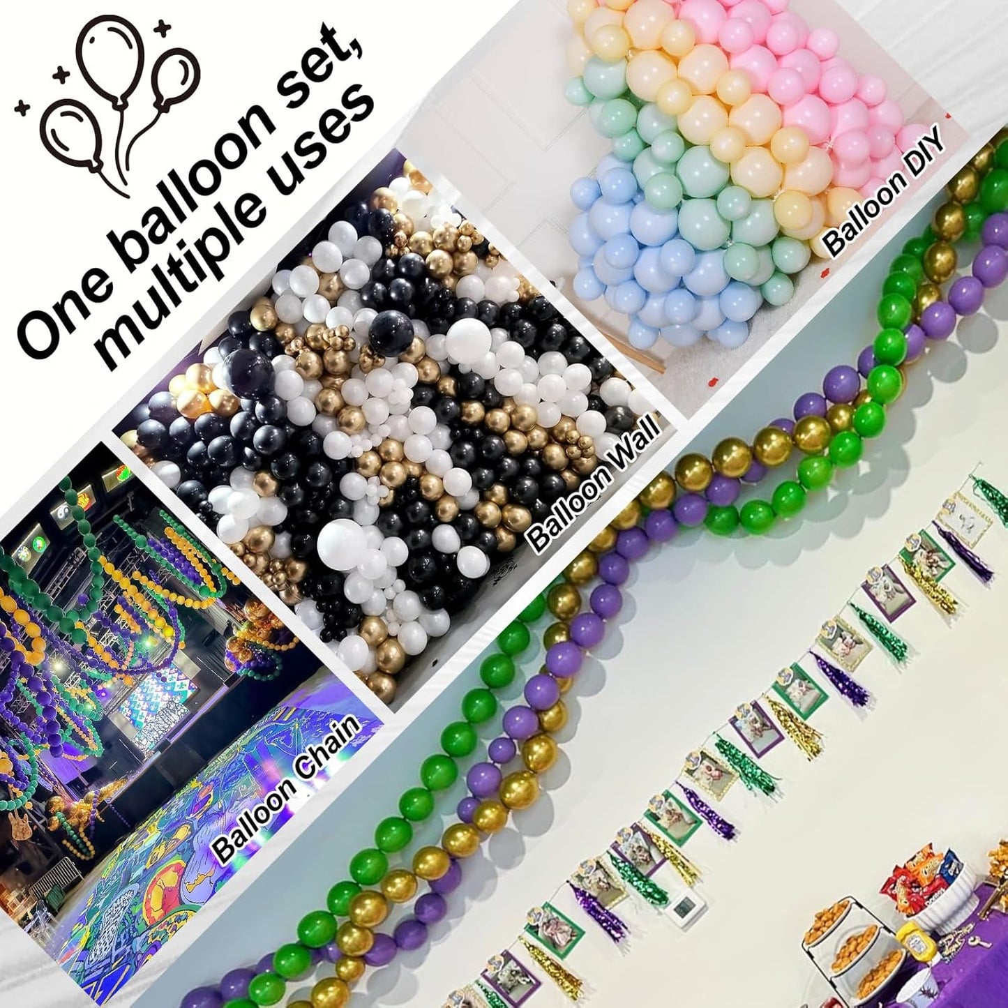 Gold Quick Link Balloons, 60PCS Linking for Balloon Wall Arch Chains, 6inch Linkable for Wedding Birthday Baby Shower Engagement Graduation Party Decorations