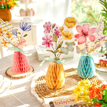 SUNBEAUTY 9PCS Spring Wildflower Party Decorations Wild Flowers Honeycomb Centerpieces for Tables Wildflower Birthday Spring Flower Theme Party Decorations for Garden Baby Shower, Easter, Mothers Day