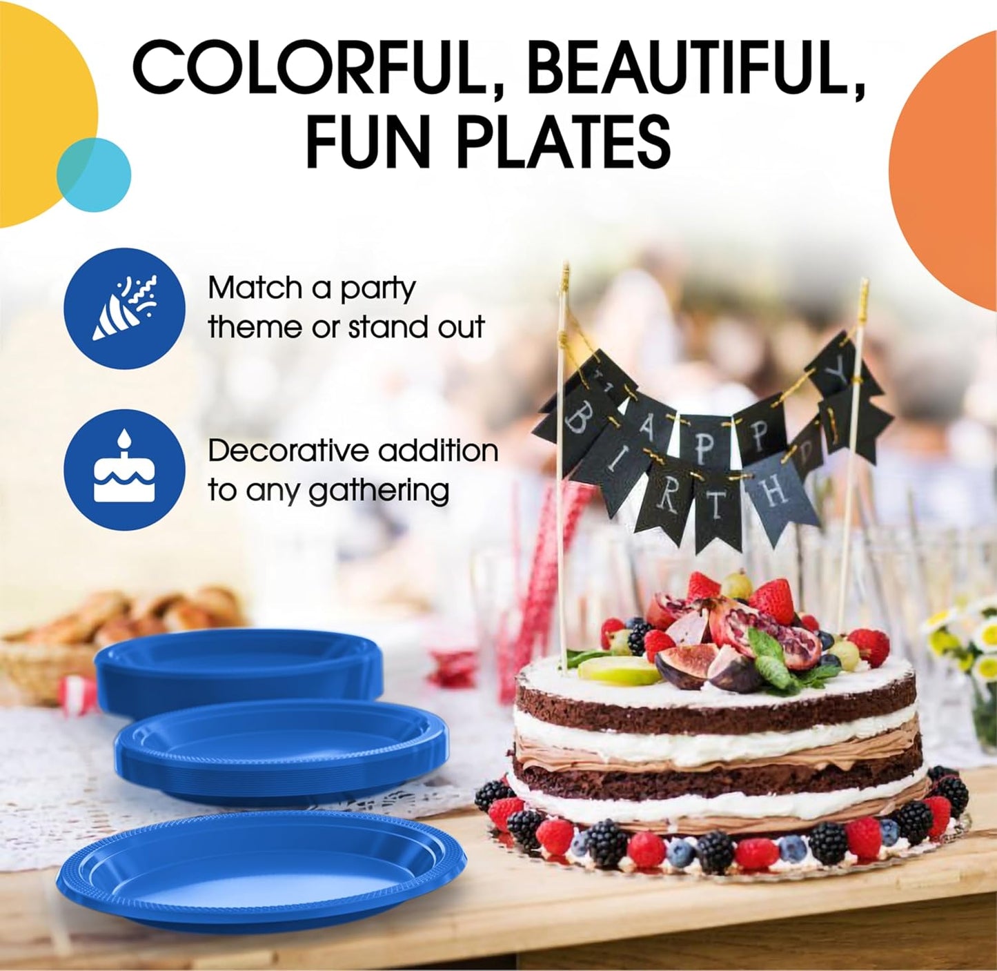 Exquisite Party Solids Red Plastic Plates For Party Supplies 10" Red Disposable Plates Heavy Duty 50 Pcs Plastic Dinnerware Sets Heavy Duty 350 GSM Disposable Dinnerware Set