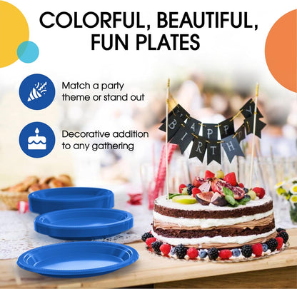 Exquisite Party Solids Red Plastic Plates For Party Supplies 10" Red Disposable Plates Heavy Duty 50 Pcs Plastic Dinnerware Sets Heavy Duty 350 GSM Disposable Dinnerware Set