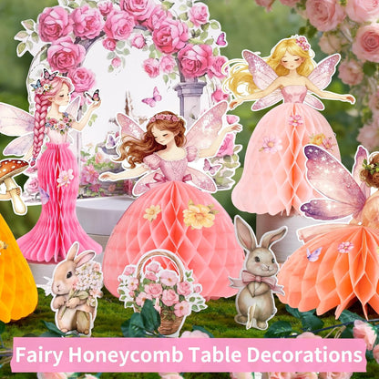 SUNBEAUTY 4PCS Honey Bee Honeycomb Centerpieces Decorations Yellow Bee Honeycomb Table Centerpieces with Sunflower Stickers for Baby Shower Birthday Gender Reveal Birthday Decoration