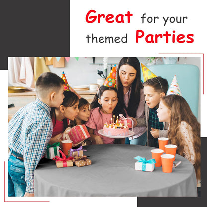 14 Pack Black 54 x 108 in. Rectangle Disposable Plastic Tablecloths - Smooth Decorative Covers for Parties, Weddings