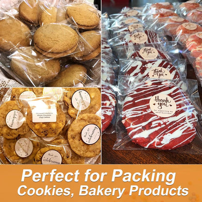 Clear Candy Bags 100pcs 6X10 Cellophane Treat Bag Party Favor Goodie Cake Pop Gift Apple Cello for Gift Baskets Bakery Cookie with Ties