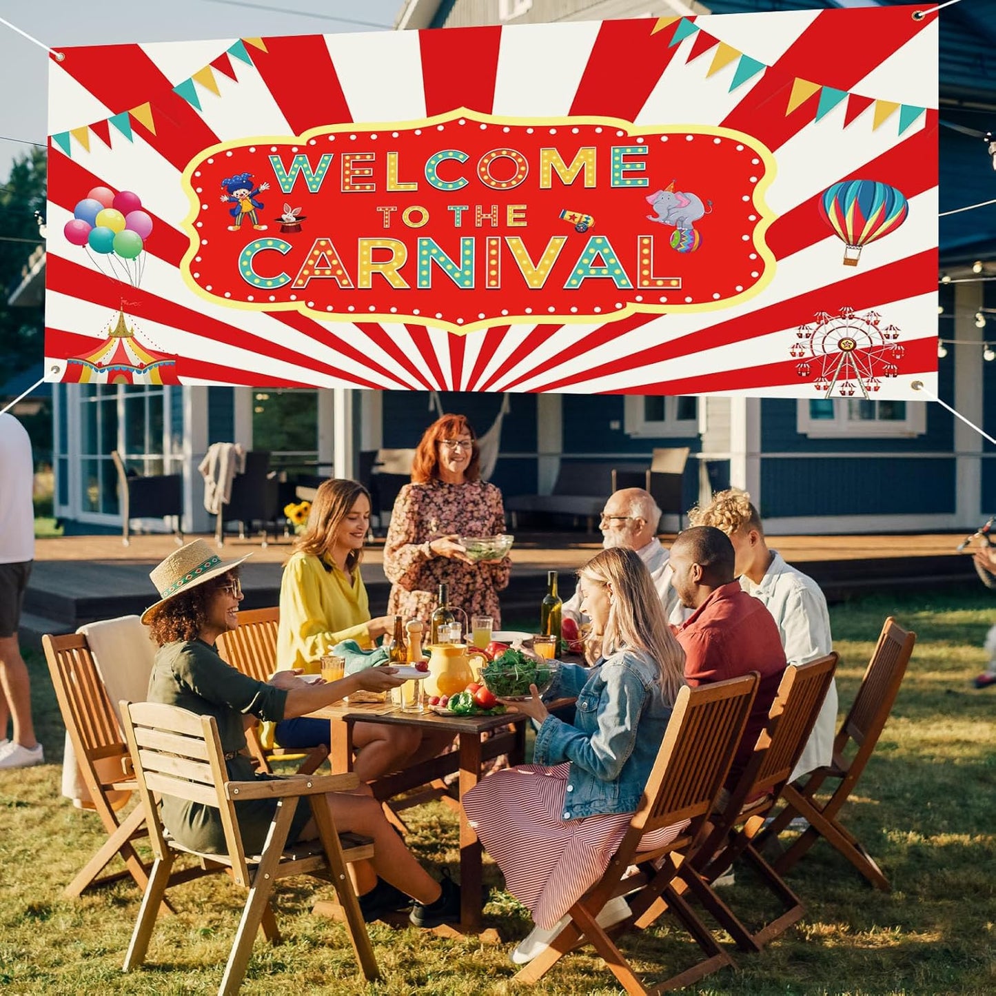 Teenyyou Welcome to the Carnival Banner Carnival Decorations Circus Party Supplies Backdrop for Circus Theme Party Decorations Birthday, 71 x 35 Inch