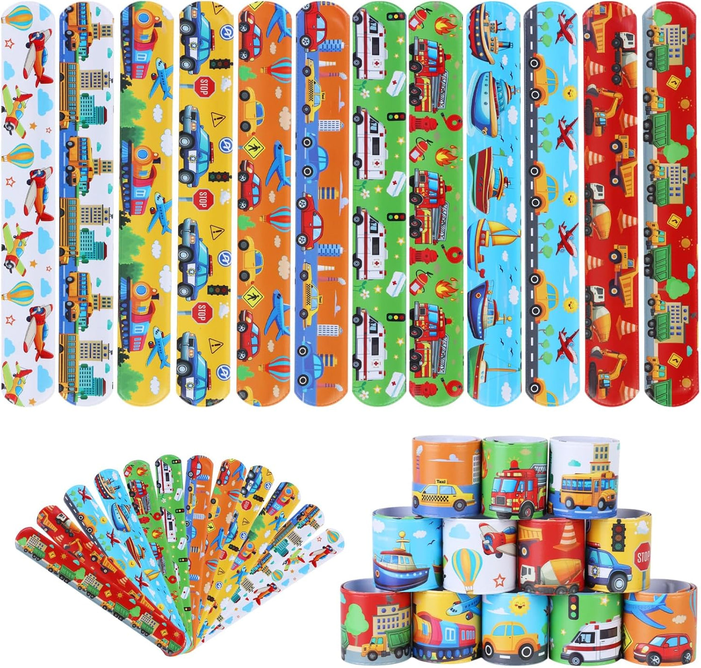 Serencatcher 48pcs Slap Bracelets Party Favors for Birthday Baby Shower Party Supplies Gifts