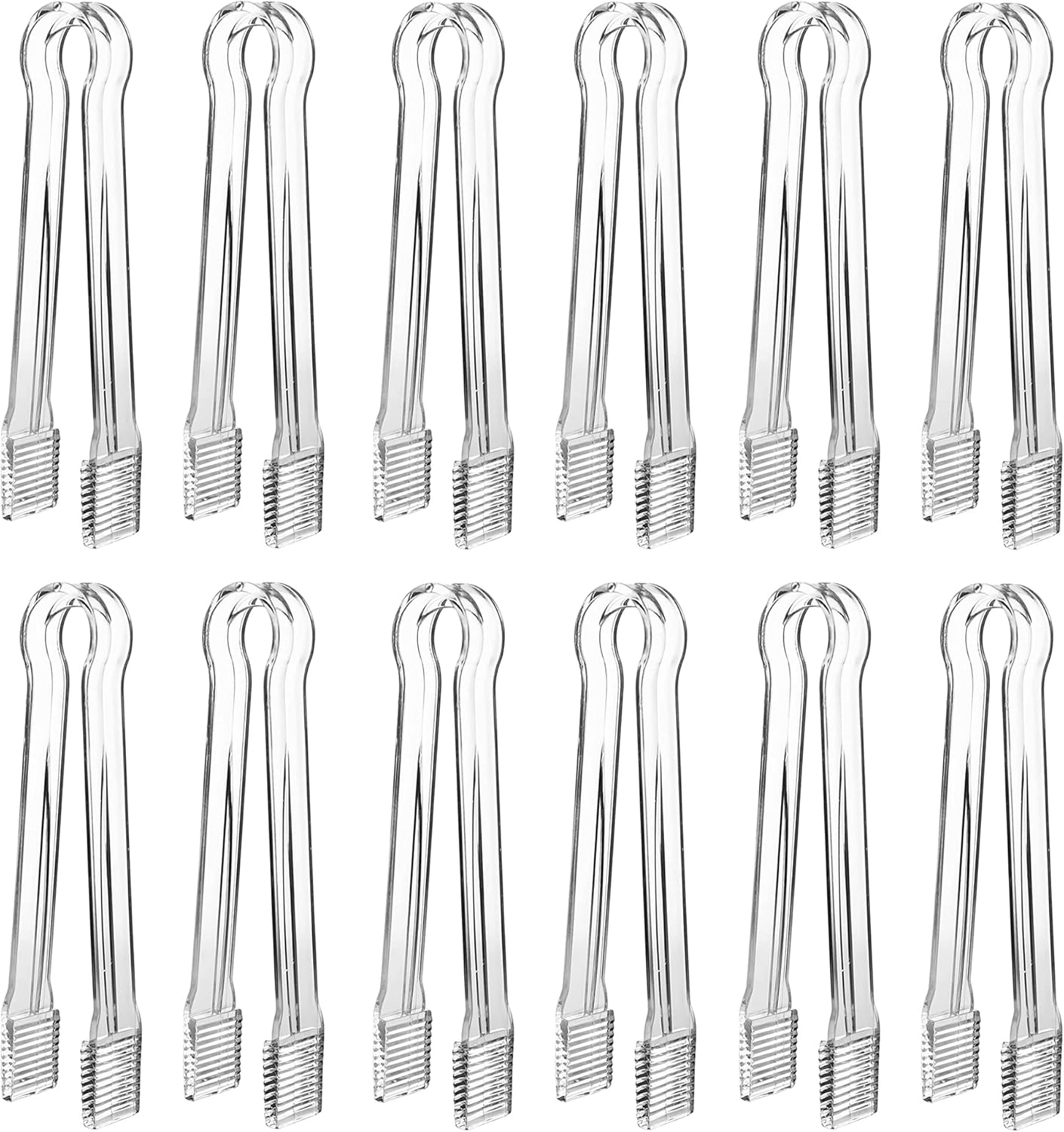 20 Combo Pack,10 Pieces Plastic Serving Tongs Mini Kitchen Tongs Kitchen Tongs Utility and 10 Pieces Plastic Kitchen Scoops Clear Ice Scoop Mini Clear Buffet Scoop for Candy Dessert Buffet Ice
