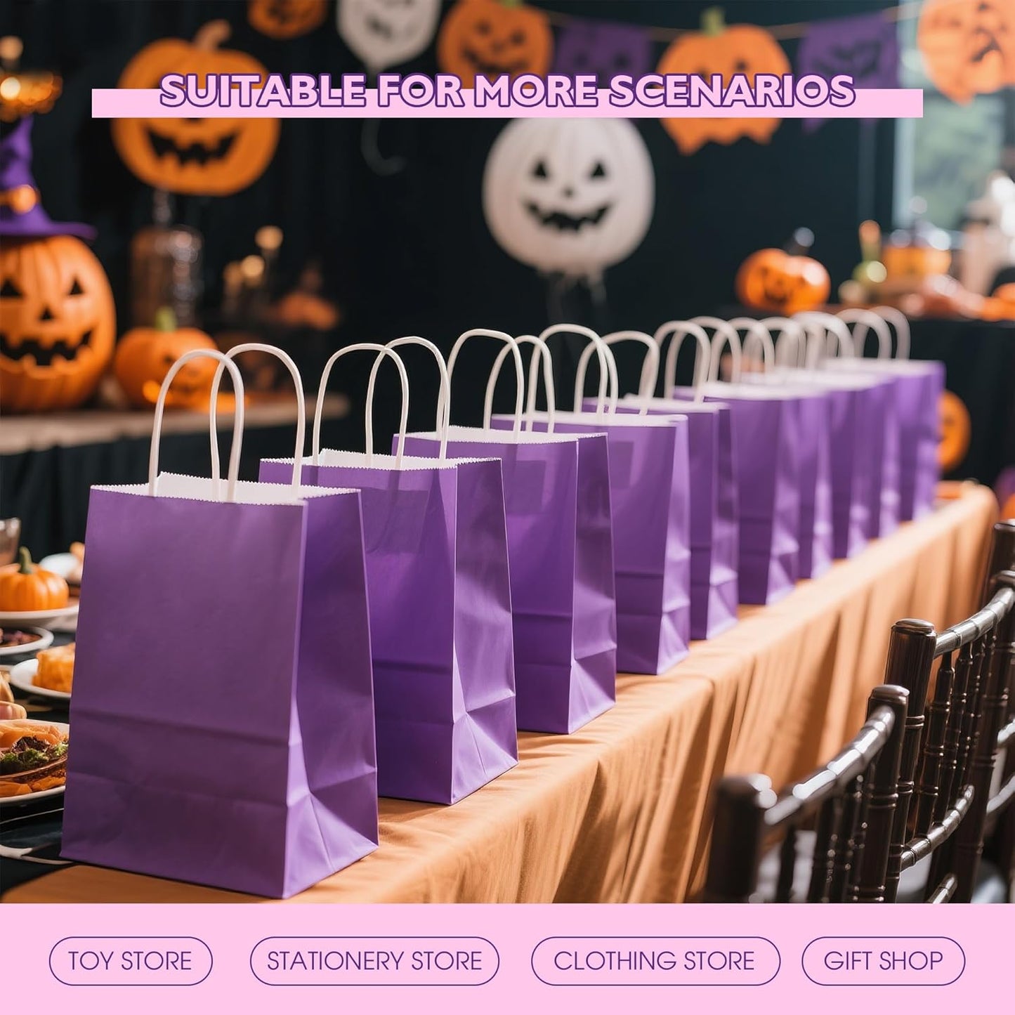 32 Pack Paper Gift Bags with Handles, 5.8"×3.2"×8.25" Party Favor Bags, Gift Bags, Small Gift Bags with Handles, Party Bags, Small Goodie Bags Bulk for Birthday, Crafts, Wedding, Party Supplies (8 Colors)