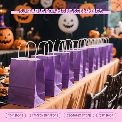 32 Pack Paper Gift Bags with Handles, 5.8"×3.2"×8.25" Party Favor Bags, Gift Bags, Small Gift Bags with Handles, Party Bags, Small Goodie Bags Bulk for Birthday, Crafts, Wedding, Party Supplies (8 Colors)