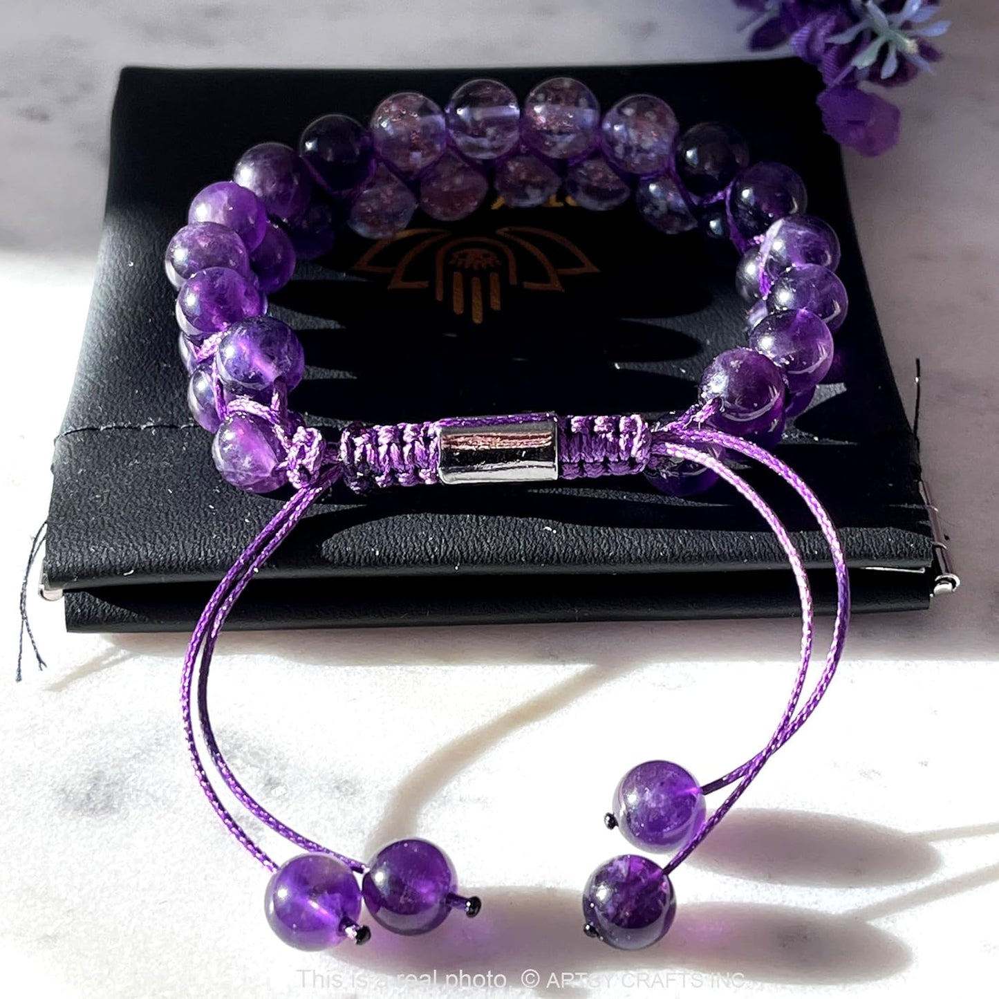 ARTSY Crafts Glow in The Dark Firefly Beads Bracelets, 7 Chakras Crystal Mermaid Glass Beaded Bracelets for Anti Anxeity Healing Energy Money Wealth Abundance Stackable Bangle Wristband