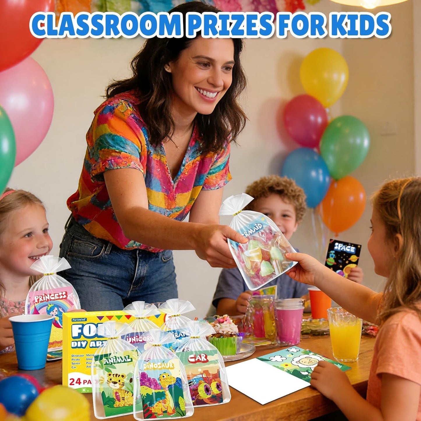 PARTYWIND Party Favors for Kids, 16 Pack Foil Art & Craft Books Bulk for Kids 4-8, Easter Basket Goodie Bag Stuffer & DIY Creative Activity Toys for Kids Birthday Party Favors, Classroom Prizes