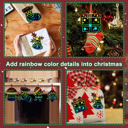JULMELON 36 PCS Ocean Crafts, Rainbow Scratch Art Under The Sea Party Favors DIY Magic Color Summer Ocean Animals Scratch Cards for Summer Party Favors School Activities